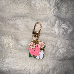 Floral Enamel Keychain Charm